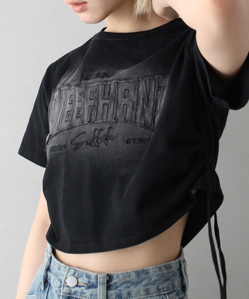 SpRay(スプレイ)の「ピグメントシャーリング Tシャツ(Tシャツ/カットソー・レディース・グレー/ブラック・FREE)」の18枚目の写真