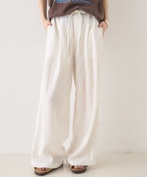 Rouge vif | 【セットアップ対応】リネンタックイージーパンツ/ウエストゴム/夏服(その他パンツ)