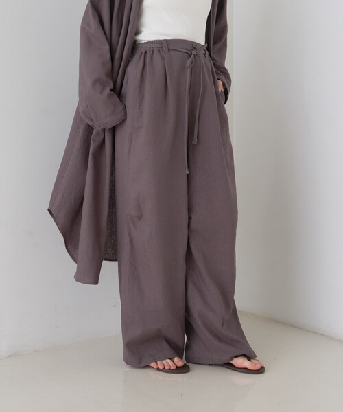 Rouge vif（ルージュヴィフ）の「【セットアップ対応】リネンタックイージーパンツ/ウエストゴム/夏服（その他パンツ・レディース・チャコールグレー/ホワイト・38/36）」の7枚目の写真