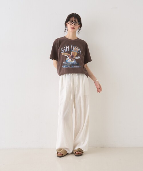 Rouge vif（ルージュヴィフ）の「【セットアップ対応】リネンタックイージーパンツ/ウエストゴム/夏服（その他パンツ・レディース・チャコールグレー/ホワイト・38/36）」の22枚目の写真