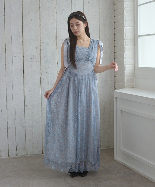 Ambre Neige(アンブルネージュ)の「lace ribbon dress / レースリボンワンピース(シャツワンピース・レディース・ブルー系その他/アイボリー/ブラック・FREE)」の18枚目の写真