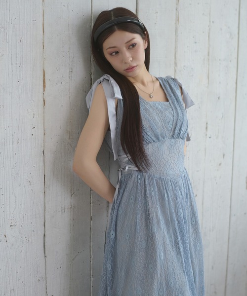 Ambre Neige(アンブルネージュ)の「lace ribbon dress / レースリボンワンピース(シャツワンピース・レディース・ブルー系その他/アイボリー/ブラック・FREE)」の17枚目の写真
