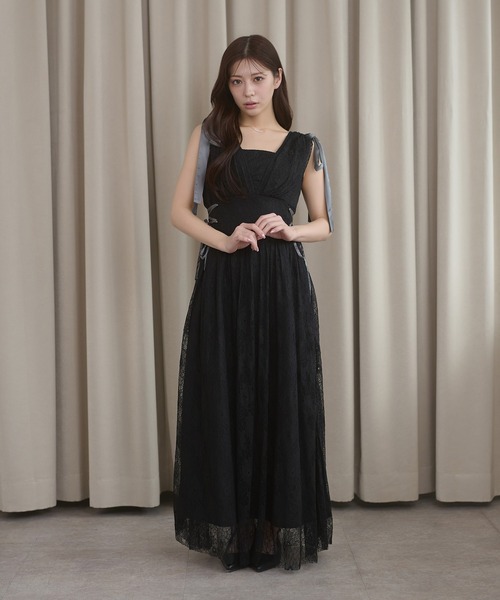 Ambre Neige(アンブルネージュ)の「lace ribbon dress / レースリボンワンピース(シャツワンピース・レディース・ブルー系その他/アイボリー/ブラック・FREE)」の22枚目の写真