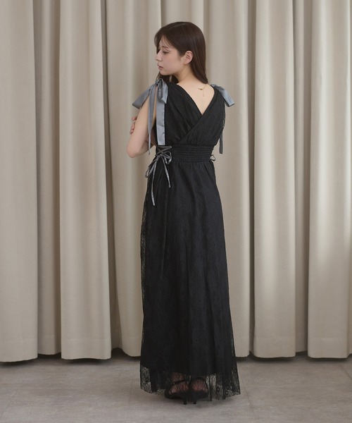 Ambre Neige(アンブルネージュ)の「lace ribbon dress / レースリボンワンピース(シャツワンピース・レディース・ブルー系その他/アイボリー/ブラック・FREE)」の19枚目の写真