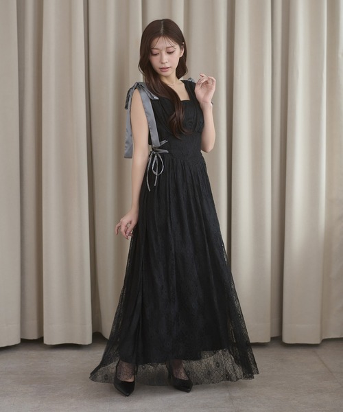 Ambre Neige(アンブルネージュ)の「lace ribbon dress / レースリボンワンピース(シャツワンピース・レディース・ブルー系その他/アイボリー/ブラック・FREE)」の20枚目の写真