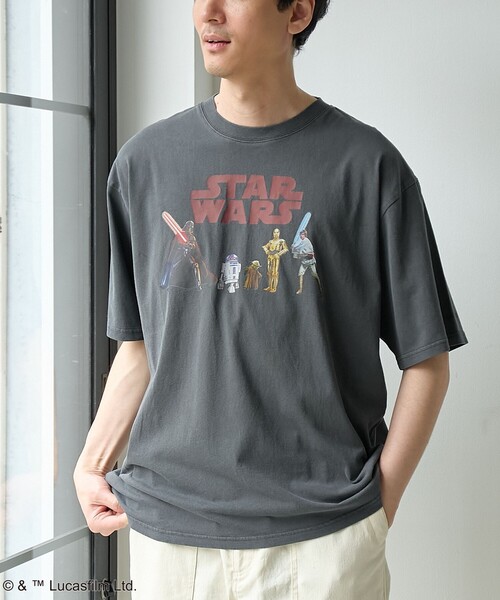 GUHROOVY グレー 半袖 Tシャツ L large グルーヴィー STAR WARS（スター・ウォーズ）デザインヴィンテージライクTシャツ（T