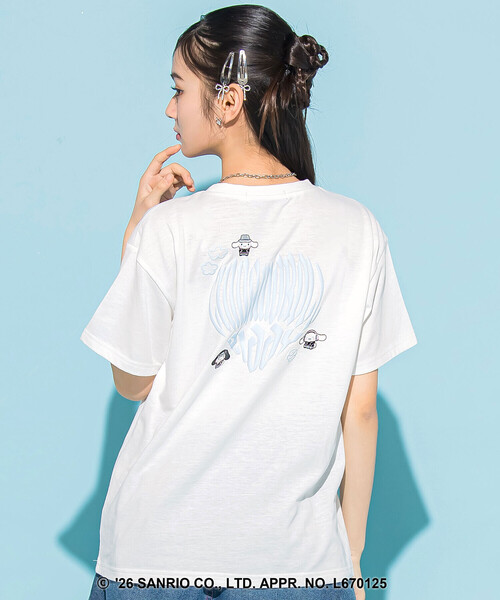 ZIDDY(ジディ)の「【 ニコ☆プチ 】【シナモロール 】バックハート半袖Tシャツ(130~160cm)(Tシャツ/カットソー・キッズ・オフホワイト/パープル・140cm/150cm/130cm/FREE)」の5枚目の写真