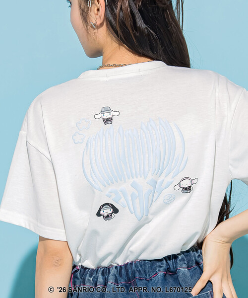 ZIDDY(ジディ)の「【 ニコ☆プチ 】【シナモロール 】バックハート半袖Tシャツ(130~160cm)(Tシャツ/カットソー・キッズ・オフホワイト/パープル・140cm/150cm/130cm/FREE)」の6枚目の写真