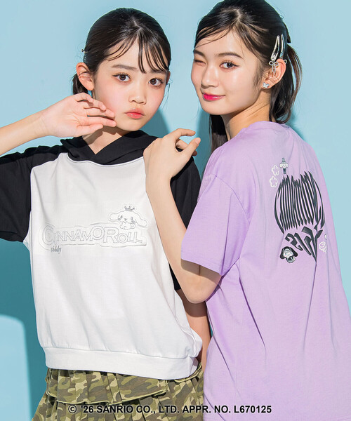 ZIDDY(ジディ)の「【 ニコ☆プチ 】【シナモロール 】バックハート半袖Tシャツ(130~160cm)(Tシャツ/カットソー・キッズ・オフホワイト/パープル・140cm/150cm/130cm/FREE)」の8枚目の写真