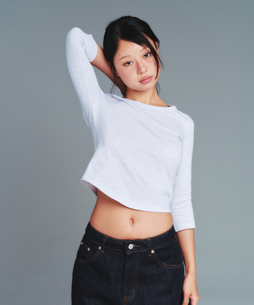 AMESWORLDWIDE(アメスワールドワイド)の「CLASSIC 3/4 SLEEVE ROUND TEE LIGHT GREY(Tシャツ/カットソー・レディース・その他・SMALL/MEDIUM/LARGE)」の3枚目の写真