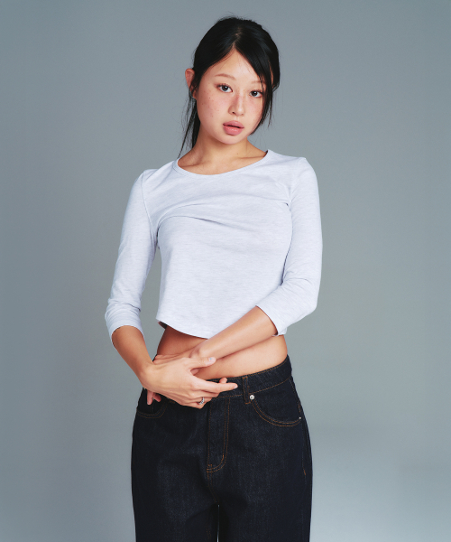 AMESWORLDWIDE(アメスワールドワイド)の「CLASSIC 3/4 SLEEVE ROUND TEE LIGHT GREY(Tシャツ/カットソー・レディース・その他・SMALL/MEDIUM/LARGE)」の5枚目の写真
