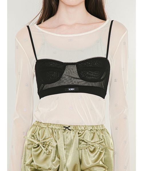 SORIN(ソリン )の「Stretchy Tulle Bralette/ストレッチチュール ブラレット(チューブトップ・レディース・ブラック/グレー/ピンク/ホワイト・38)」の7枚目の写真