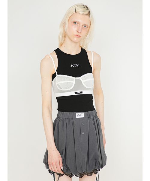 SORIN(ソリン )の「Stretchy Tulle Bralette/ストレッチチュール ブラレット(チューブトップ・レディース・ブラック/グレー/ピンク/ホワイト・38)」の16枚目の写真