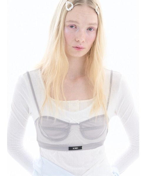 SORIN(ソリン )の「Stretchy Tulle Bralette/ストレッチチュール ブラレット(チューブトップ・レディース・ブラック/グレー/ピンク/ホワイト・38)」の3枚目の写真