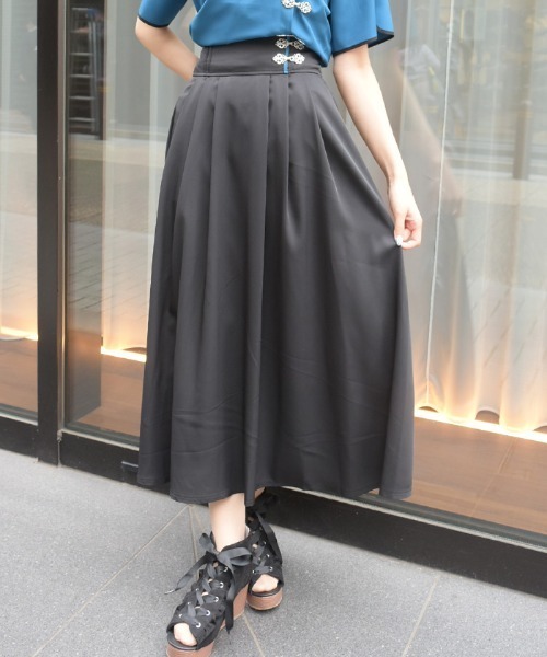 axes femme(アクシーズファム)の「チャイナボタン編上スカート(スカート・レディース・ブラック/ブルーグリーン/チャコール・FREE)」の9枚目の写真