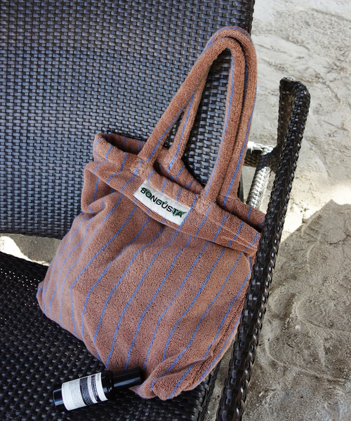 BONGUSTA(ボングスタ)の「《追加》BONGUSTA/ボングスタ naram striped トートバッグ(トートバッグ・レディース・アイボリー/パープル/パープル系その他/グリーン/キャメル・FREE)」の5枚目の写真