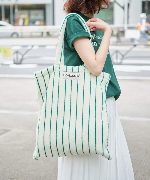 追加》BONGUSTA/ボングスタ naram striped トートバッグ（トートバッグ 