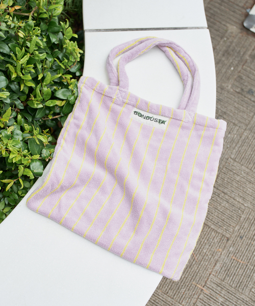 BONGUSTA(ボングスタ)の「《追加》BONGUSTA/ボングスタ naram striped トートバッグ(トートバッグ・レディース・アイボリー/パープル/パープル系その他/グリーン/キャメル・FREE)」の8枚目の写真