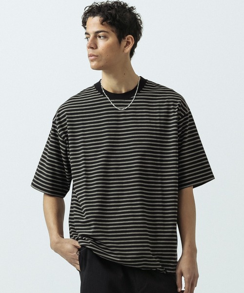 SLICK(スリック)の「【SLICK/スリック】Multi Border Drawstring T-Shirt/マルチボーダー ドローストリング Tシャツ(Tシャツ/カットソー・メンズ・ホワイト/レッド/ブラック・2/1/3)」の16枚目の写真