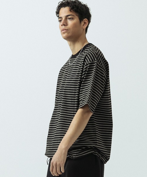 SLICK(スリック)の「【SLICK/スリック】Multi Border Drawstring T-Shirt/マルチボーダー ドローストリング Tシャツ(Tシャツ/カットソー・メンズ・ホワイト/レッド/ブラック・2/1/3)」の19枚目の写真