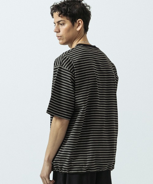 SLICK(スリック)の「【SLICK/スリック】Multi Border Drawstring T-Shirt/マルチボーダー ドローストリング Tシャツ(Tシャツ/カットソー・メンズ・ホワイト/レッド/ブラック・2/1/3)」の20枚目の写真