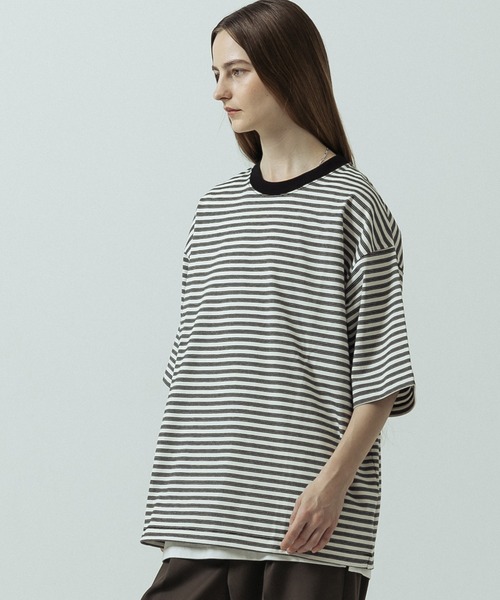 SLICK(スリック)の「【SLICK/スリック】Multi Border Drawstring T-Shirt/マルチボーダー ドローストリング Tシャツ(Tシャツ/カットソー・メンズ・ホワイト/レッド/ブラック・2/1/3)」の5枚目の写真
