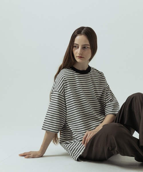 SLICK(スリック)の「【SLICK/スリック】Multi Border Drawstring T-Shirt/マルチボーダー ドローストリング Tシャツ(Tシャツ/カットソー・メンズ・ホワイト/レッド/ブラック・2/1/3)」の15枚目の写真