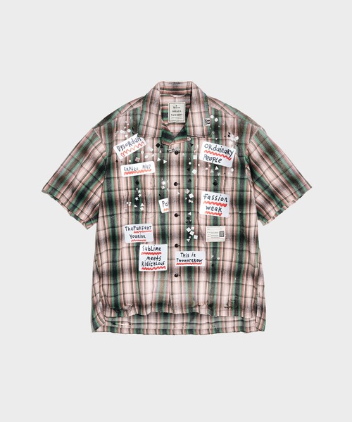 MIHARAYASUHIRO/ミハラヤスヒロ】H/S CHECK SH w STICKER（シャツ