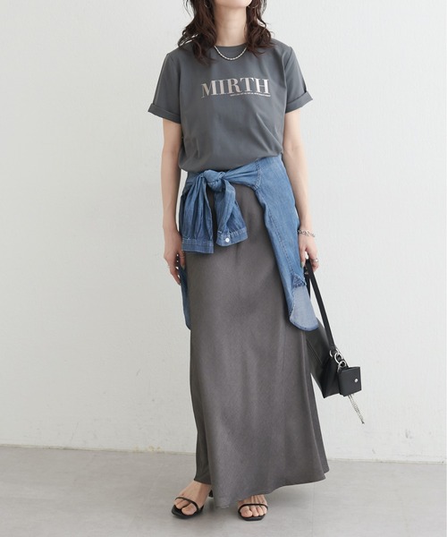LARUTA(ラルータ)の「【LARUTA】シルケットロゴTシャツ(Tシャツ/カットソー・レディース・スミクロ/ミント/オフホワイト/ブラウン・FREE)」の14枚目の写真