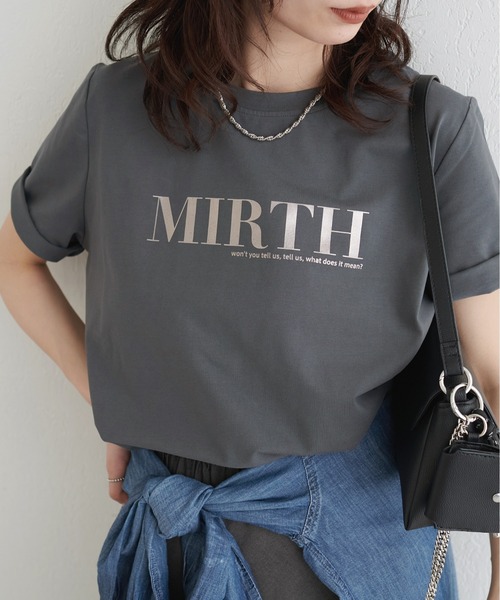 LARUTA(ラルータ)の「【LARUTA】シルケットロゴTシャツ(Tシャツ/カットソー・レディース・スミクロ/ミント/オフホワイト/ブラウン・FREE)」の11枚目の写真