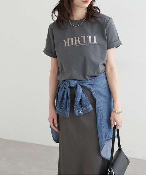 LARUTA(ラルータ)の「【LARUTA】シルケットロゴTシャツ(Tシャツ/カットソー・レディース・スミクロ/ミント/オフホワイト/ブラウン・FREE)」の13枚目の写真