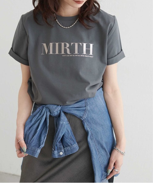 LARUTA(ラルータ)の「【LARUTA】シルケットロゴTシャツ(Tシャツ/カットソー・レディース・スミクロ/ミント/オフホワイト/ブラウン・FREE)」の12枚目の写真