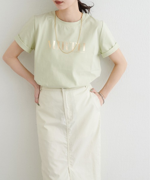 LARUTA(ラルータ)の「【LARUTA】シルケットロゴTシャツ(Tシャツ/カットソー・レディース・スミクロ/ミント/オフホワイト/ブラウン・FREE)」の22枚目の写真