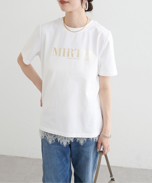 LARUTA(ラルータ)の「【LARUTA】シルケットロゴTシャツ(Tシャツ/カットソー・レディース・スミクロ/ミント/オフホワイト/ブラウン・FREE)」の8枚目の写真