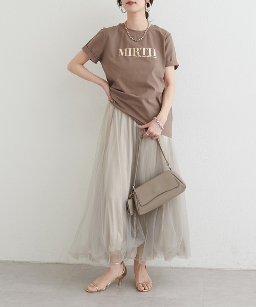 LARUTA(ラルータ)の「【LARUTA】シルケットロゴTシャツ(Tシャツ/カットソー・レディース・スミクロ/ミント/オフホワイト/ブラウン・FREE)」の19枚目の写真