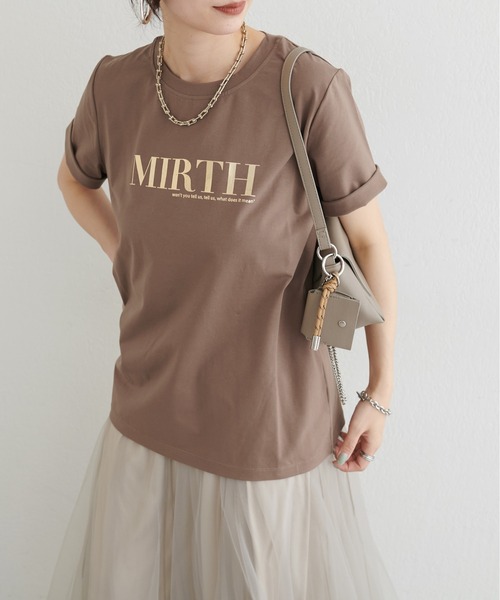 LARUTA(ラルータ)の「【LARUTA】シルケットロゴTシャツ(Tシャツ/カットソー・レディース・スミクロ/ミント/オフホワイト/ブラウン・FREE)」の17枚目の写真