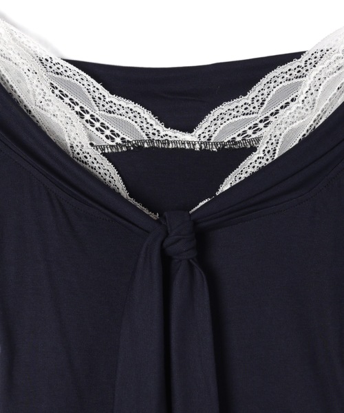 M DOLLY(エムドリー)の「Lace colette bowtie ribbon tops/レースコレット ボウタイリボントップス(Tシャツ/カットソー・レディース・ピンク/ネイビー・FREE)」の20枚目の写真