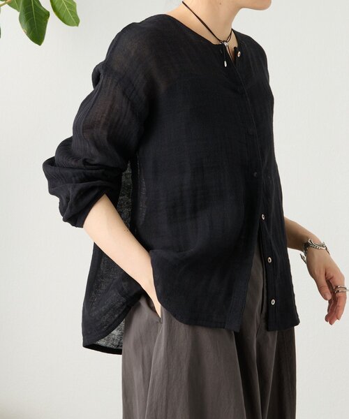 BEARDSLEY(ビアズリー)の「カヤハオリ(シャツ/ブラウス・レディース・ブラック/グレー・FREE)」の6枚目の写真