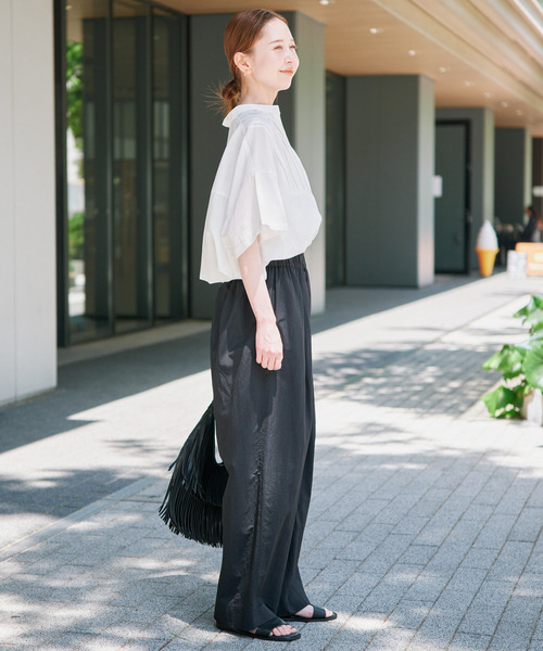 SLOBE IENA(スローブイエナ)の「《WEB・一部店舗限定》ピンタックスピンドルブラウス(シャツ/ブラウス・レディース・ブラック/アイボリー/ラベンダー・FREE)」の6枚目の写真
