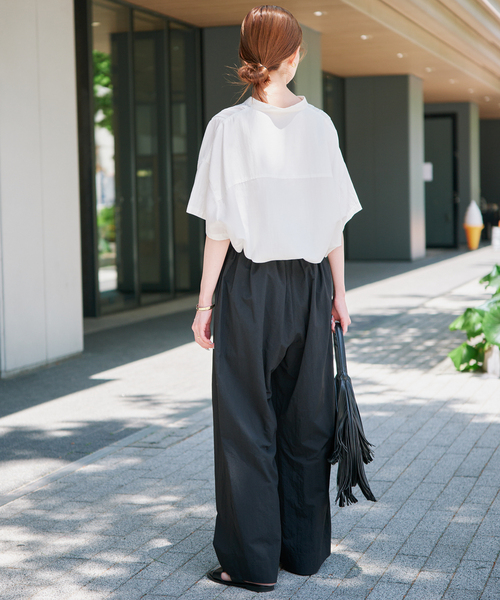 SLOBE IENA(スローブイエナ)の「《WEB・一部店舗限定》ピンタックスピンドルブラウス(シャツ/ブラウス・レディース・ブラック/アイボリー/ラベンダー・FREE)」の7枚目の写真