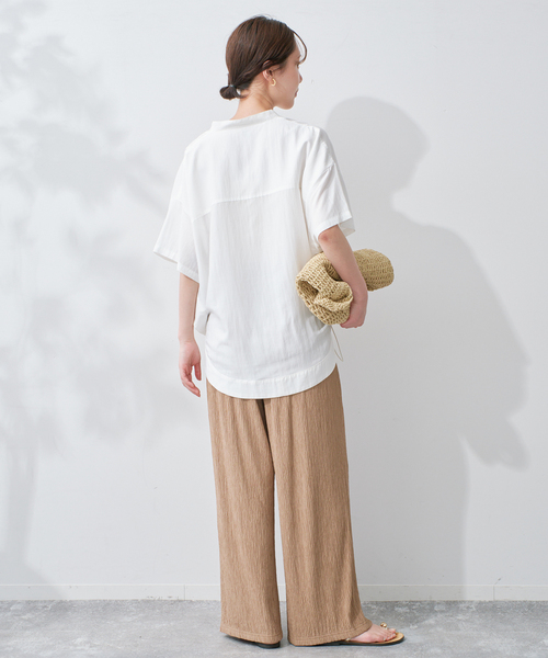 SLOBE IENA(スローブイエナ)の「《WEB・一部店舗限定》ピンタックスピンドルブラウス(シャツ/ブラウス・レディース・ブラック/アイボリー/ラベンダー・FREE)」の8枚目の写真