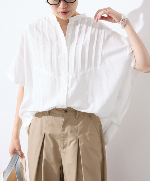 SLOBE IENA(スローブイエナ)の「《WEB・一部店舗限定》ピンタックスピンドルブラウス(シャツ/ブラウス・レディース・ブラック/アイボリー/ラベンダー・FREE)」の11枚目の写真