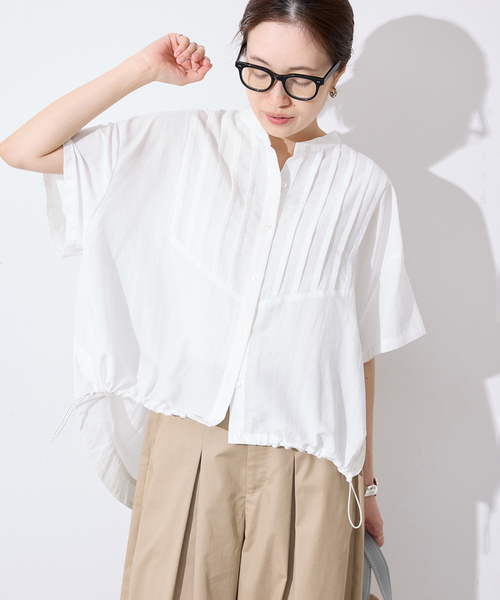 SLOBE IENA(スローブイエナ)の「《WEB・一部店舗限定》ピンタックスピンドルブラウス(シャツ/ブラウス・レディース・ブラック/アイボリー/ラベンダー・FREE)」の12枚目の写真