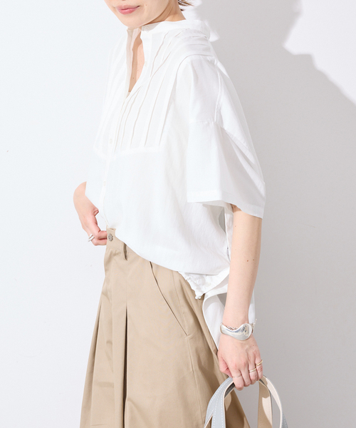 SLOBE IENA(スローブイエナ)の「《WEB・一部店舗限定》ピンタックスピンドルブラウス(シャツ/ブラウス・レディース・ブラック/アイボリー/ラベンダー・FREE)」の13枚目の写真