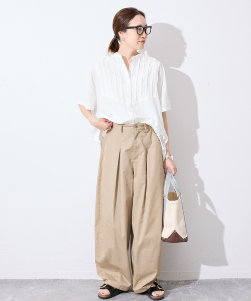 SLOBE IENA(スローブイエナ)の「《WEB・一部店舗限定》ピンタックスピンドルブラウス(シャツ/ブラウス・レディース・ブラック/アイボリー/ラベンダー・FREE)」の17枚目の写真