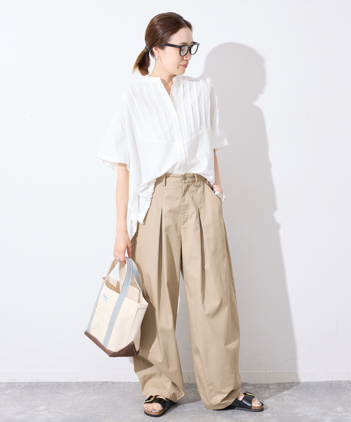 SLOBE IENA(スローブイエナ)の「《WEB・一部店舗限定》ピンタックスピンドルブラウス(シャツ/ブラウス・レディース・ブラック/アイボリー/ラベンダー・FREE)」の18枚目の写真