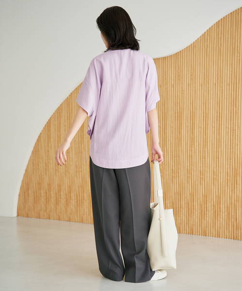 SLOBE IENA(スローブイエナ)の「《WEB・一部店舗限定》ピンタックスピンドルブラウス(シャツ/ブラウス・レディース・ブラック/アイボリー/ラベンダー・FREE)」の21枚目の写真