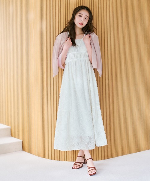 MISCH MASCH（ミッシュマッシュ）の「2026春夏新作 フリンジジャガードワンピース（ワンピース・レディース・ブラック/ホワイト・S/M）」の4枚目の写真
