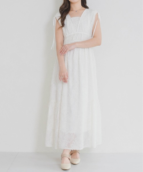 MISCH MASCH（ミッシュマッシュ）の「2026春夏新作 フリンジジャガードワンピース（ワンピース・レディース・ブラック/ホワイト・S/M）」の11枚目の写真