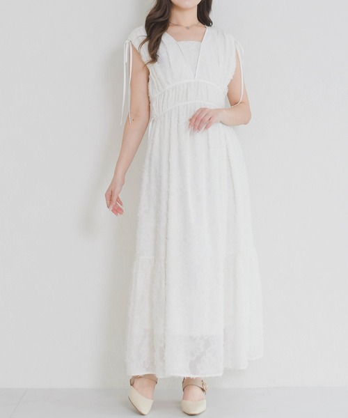 MISCH MASCH（ミッシュマッシュ）の「2026春夏新作 フリンジジャガードワンピース（ワンピース・レディース・ブラック/ホワイト・S/M）」の12枚目の写真